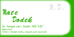 mate dodek business card